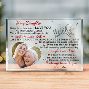 Photo personnalisée « La plus belle maman » - Plaque rectangulaire en acrylique personnalisée pour la famille - Cadeau d'anniversaire pour maman