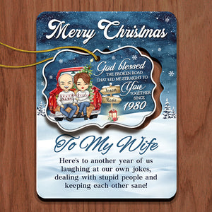 Joyeux Noël, voici une autre année de nous - Carte en bois personnalisée pour couple avec ornement pop-up - Cadeau de Noël pour mari et femme, anniversaire