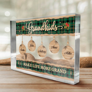 Nos plus grandes bénédictions - Plaque rectangulaire personnalisée en acrylique pour la famille - Cadeau de Noël pour les membres de la famille