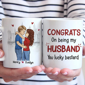 Félicitations pour être devenu mon meilleur ami ! Mug personnalisé pour couple ! Cadeau pour mari et femme, anniversaire
