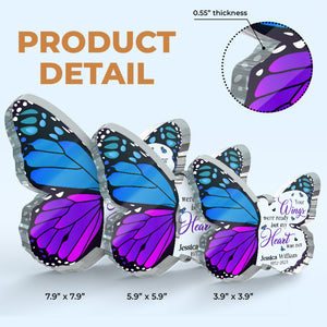 Butterflies Appear When Angels Are Near - Memorial Personalized Custom Butterfly Shaped Acrylic Plaque - Sympathy Gift For Family Members