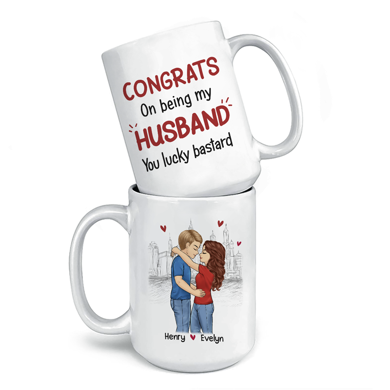 Félicitations pour être devenu mon meilleur ami ! Mug personnalisé pour couple ! Cadeau pour mari et femme, anniversaire