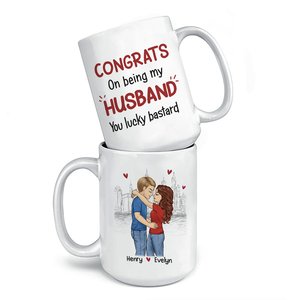 Félicitations pour être devenu mon meilleur ami ! Mug personnalisé pour couple ! Cadeau pour mari et femme, anniversaire