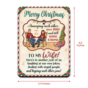 Voici une autre année de nous - Carte en bois personnalisée pour couple avec ornement pop-up - Cadeau de Noël pour mari et femme, anniversaire