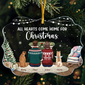 Tous les cœurs rentrent à la maison pour Noël - Ornement commémoratif personnalisé - Forme Benelux en acrylique - Cadeau de Noël, cadeau de condoléances pour les propriétaires d'animaux et les amoureux des animaux