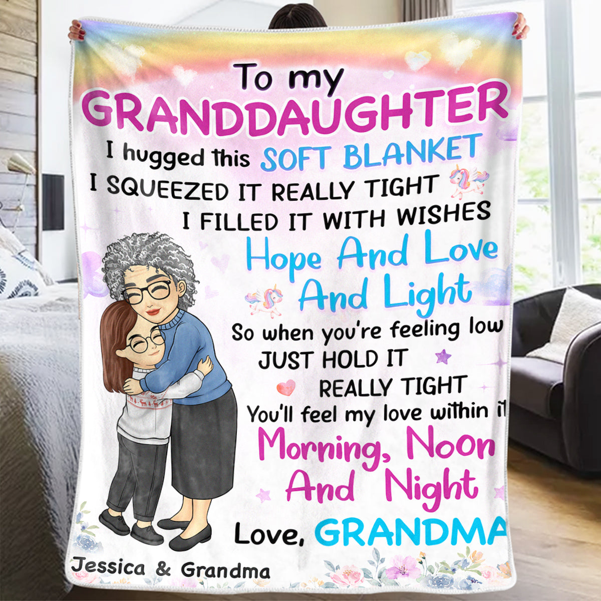 Mon petit-enfant me fait fondre le cœur - Couverture familiale personnalisée - Cadeau de Noël de grand-mère
