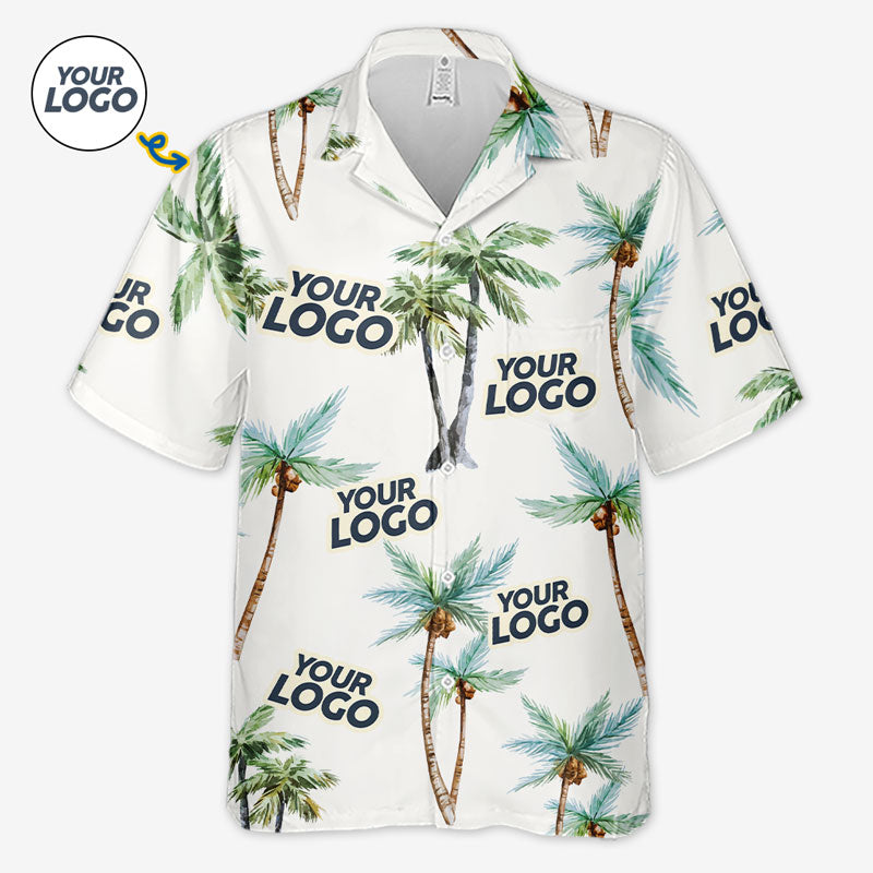Custom Photo Seek To Sea More - Company Logo Personalized Custom Unisex Tropical Hawaiian Aloha Shirt - Summer Vacation Gift, Gift For Coworker, Team Members