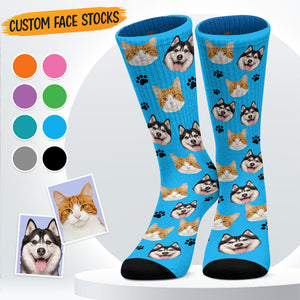 Chaussettes personnalisées pour bébés en fourrure avec photo - Chaussettes personnalisées pour chiens et chats - Cadeau pour propriétaires et amoureux des animaux
