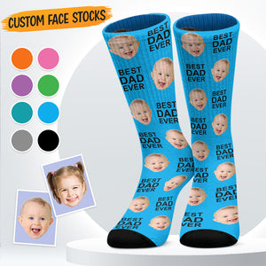 Photo personnalisée Mon cœur chéri - Chaussettes personnalisées pour la famille - Cadeau pour la fête des pères