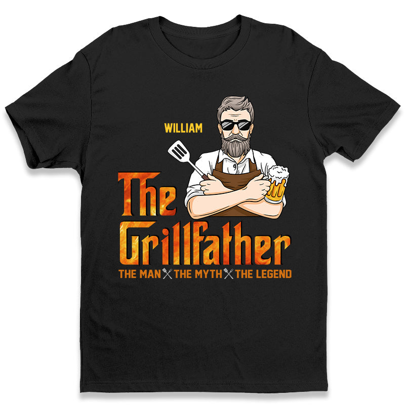 Le Grillfather, la légende - T-shirt unisexe personnalisé, sweat à capuche, sweat-shirt - Cadeau de fête des pères, d'anniversaire pour papa