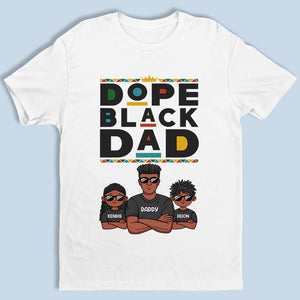 Le papa noir et ses enfants - T-shirt unisexe personnalisé pour la famille, sweat à capuche, sweat-shirt - Cadeau de fête des pères, d'anniversaire pour papa