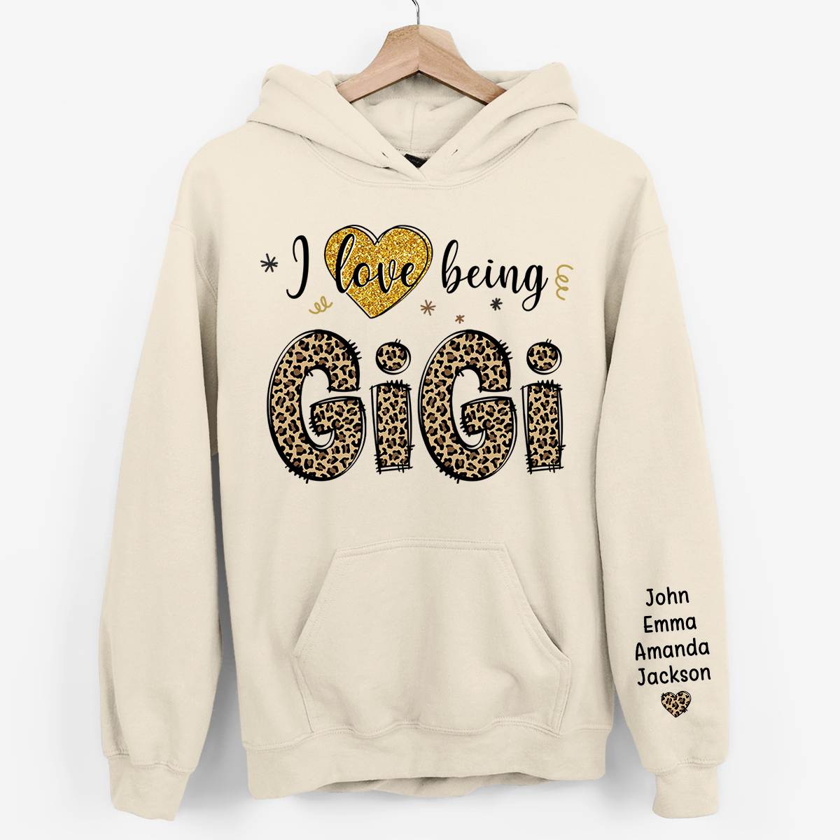 Happiness Is Being A Grandma - Family Personalized Custom Unisex Sweatshirt With Design On Sleeve - Christmas Gift For Mom, Grandma