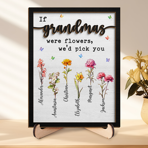 L'amour d'une mère est comme une fleur, il ne se fane jamais - Plaque en bois personnalisée à 2 couches avec support - Cadeau de fête des mères, de pendaison de crémaillère pour maman, grand-mère