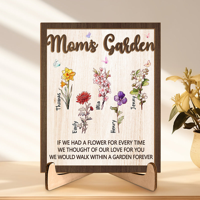 J'ai pensé à mon amour pour toi - Plaque en bois personnalisée à 2 couches avec support - Cadeau de pendaison de crémaillère pour maman, grand-mère