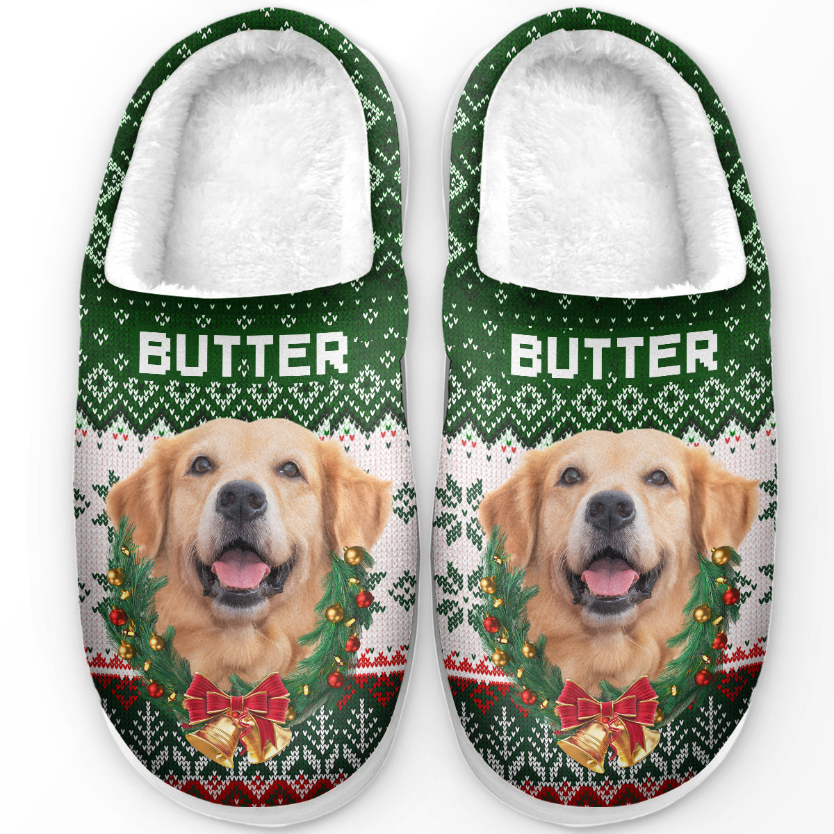 Chaussons personnalisés pour chiens et chats avec photo de l'assistant du Père Noël - Cadeau de Noël pour propriétaires et amoureux des animaux