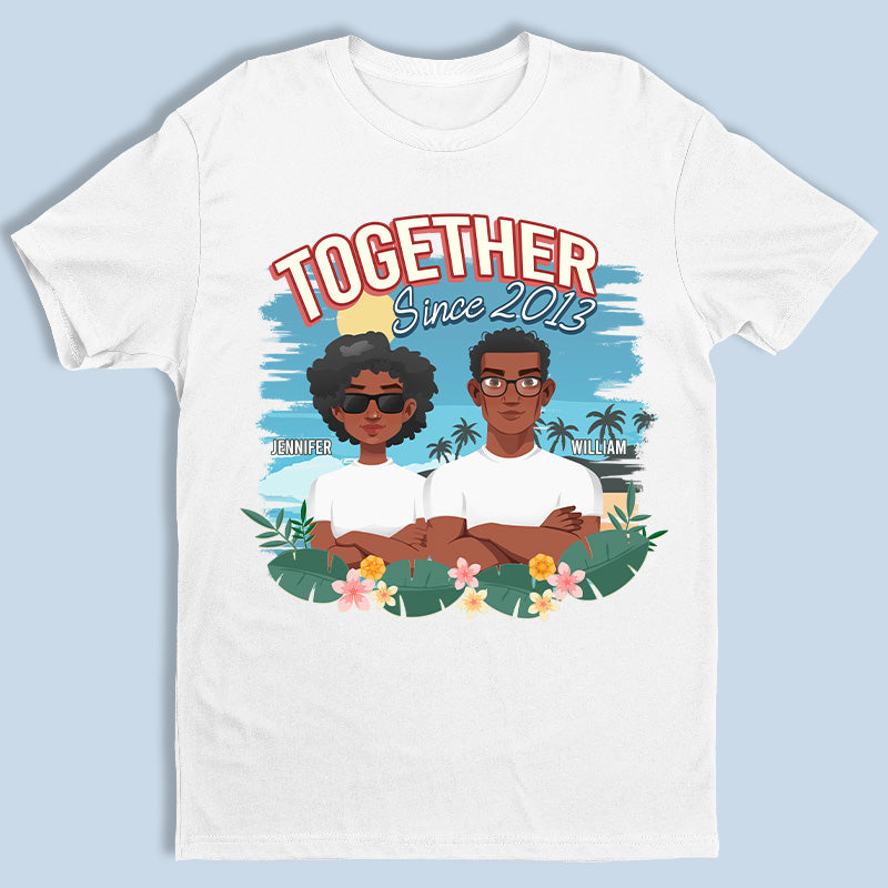 Together Since - Couple Personalized Custom Unisex T-shirt, Hoodie, Sweatshirt - Summer Vacation, Gift For Husband Wife, Anniversary