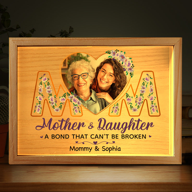 Cadre photo personnalisé, un lien indéfectible - Cadre photo personnalisé pour famille, boîte lumineuse - Cadeau pour maman