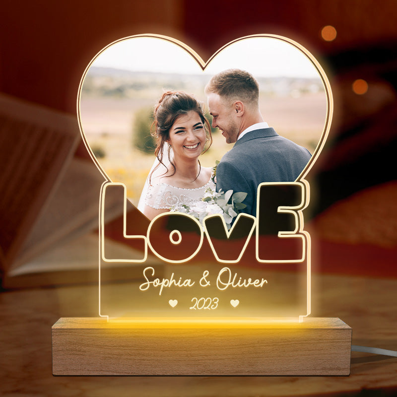 Photo personnalisée « Tu es mon destin » – Lampe LED 3D personnalisée pour couple – Cadeau pour mari et femme, anniversaire