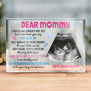 Photo personnalisée « Tenez-moi près de vous » – Plaque rectangulaire en acrylique personnalisée pour la famille – Cadeau de fête prénatale, cadeau pour la première maman