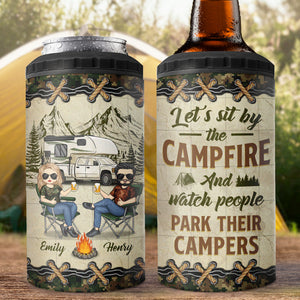 Asseyons-nous au camping - Gobelet isotherme 4 en 1 personnalisé pour camping - Cadeau pour mari, femme et amoureux du camping