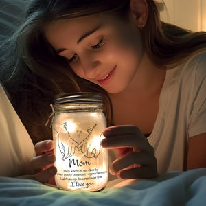 C'est un rappel que je t'aime - Lampe de pot Mason personnalisée pour la famille - Cadeau pour maman, grand-mère