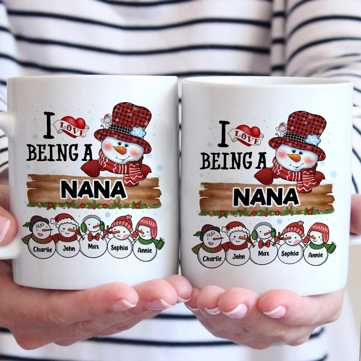 Heureux d'être appelé grand-mère - Tasse personnalisée familiale - Cadeau de Noël pour grand-mère