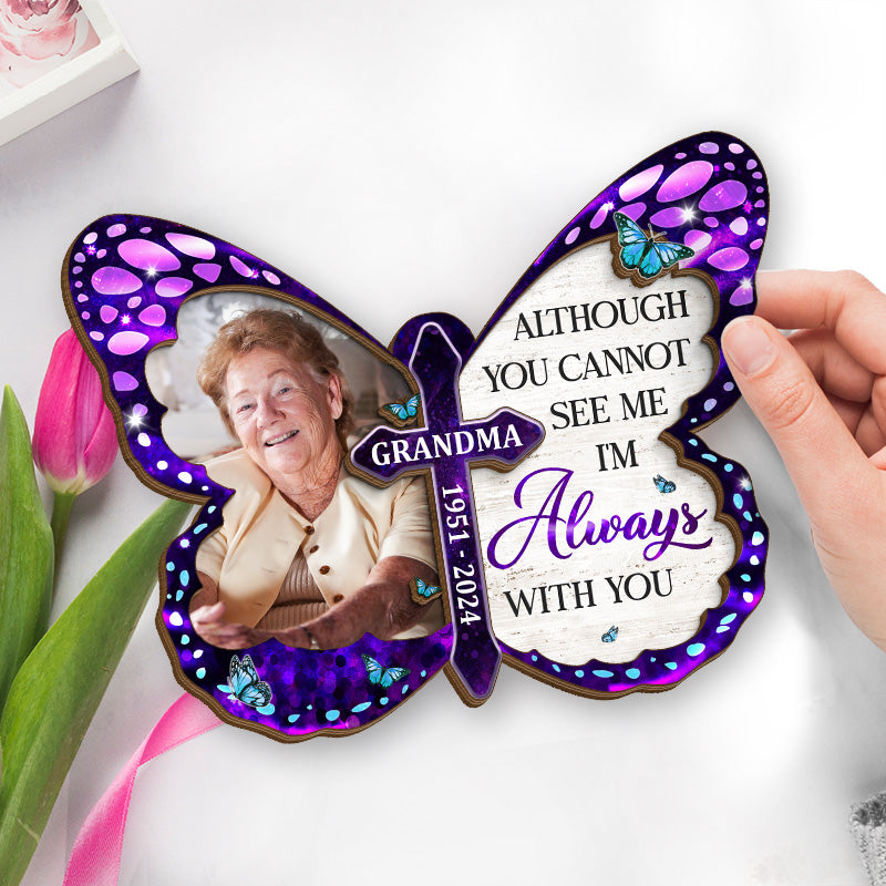 Photo personnalisée « Pour toujours dans mon cœur » – Plaque commémorative personnalisée en bois à 2 couches avec support – Cadeau de condoléances, cadeau pour les membres de la famille, les propriétaires d'animaux et les amoureux des animaux