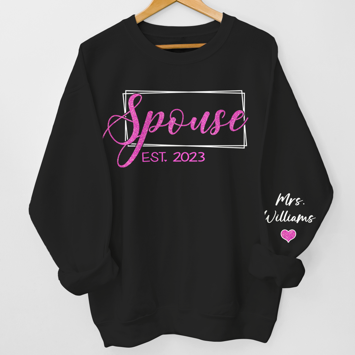 Le début de l'éternité - Sweat-shirt unisexe personnalisé avec motif sur la manche - Cadeau pour mari et femme, anniversaire