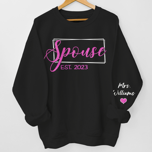 Le début de l'éternité - Sweat-shirt unisexe personnalisé avec motif sur la manche - Cadeau pour mari et femme, anniversaire