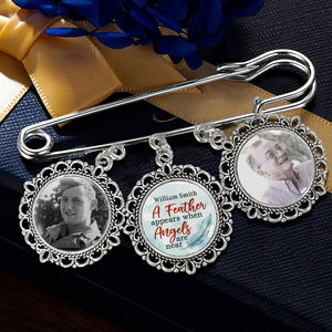Custom Photo Walk With Me Today And Always - Memorial Personalized Custom Round Shaped Lapel Pin, Brooch - Sympathy Gift For Family Members