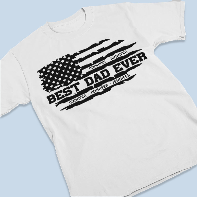 Meilleur papa du monde - T-shirt, sweat à capuche, sweat-shirt unisexe personnalisé pour la famille - Cadeau de fête des pères et d'anniversaire pour papa