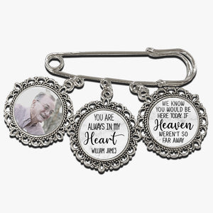 Photo personnalisée « Tu es toujours dans mon cœur » - Épingle à revers ronde personnalisée, broche - Cadeau de condoléances pour les membres de la famille