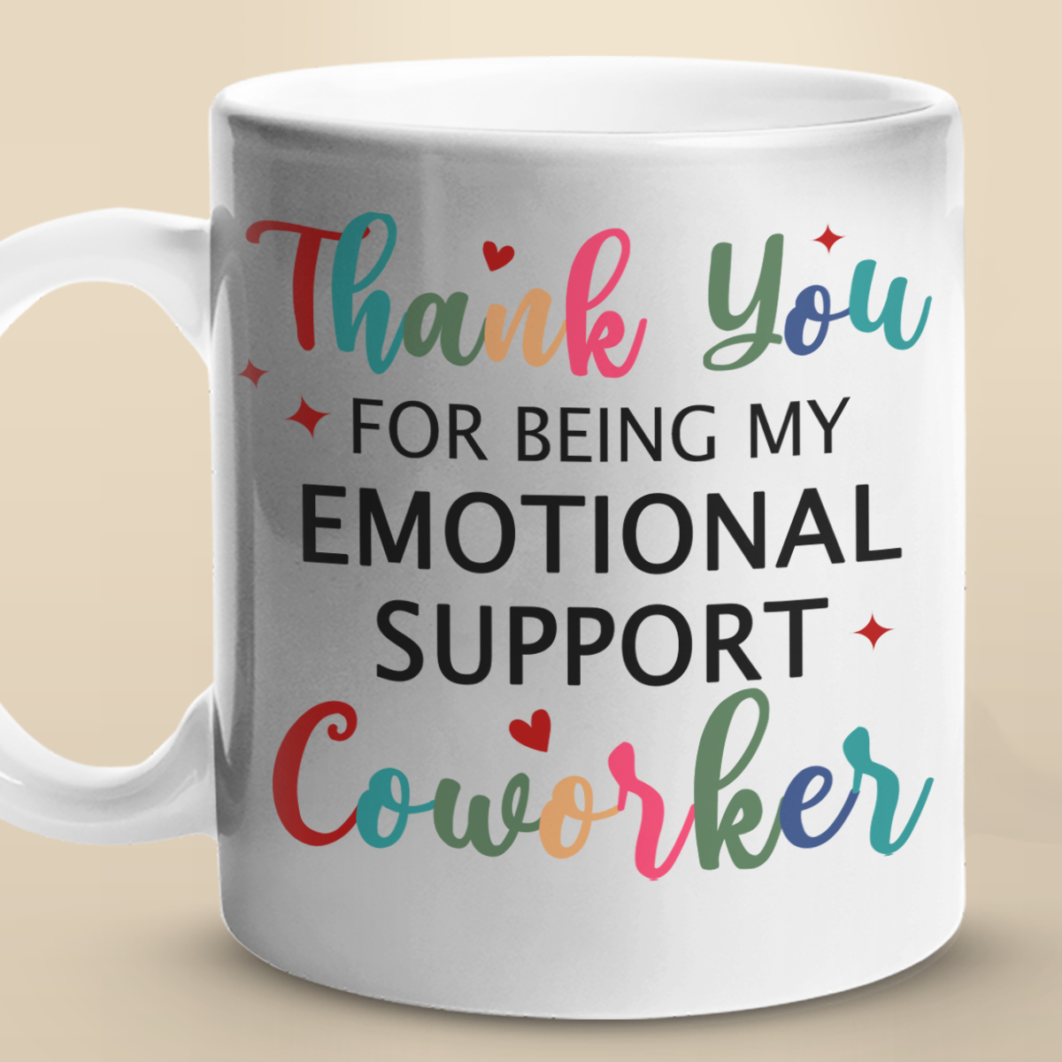 Mon collègue de soutien émotionnel - Tasse personnalisée pour collègue - Cadeau pour collègues, amis de travail, collègues