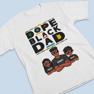 Le papa noir et ses enfants - T-shirt unisexe personnalisé pour la famille, sweat à capuche, sweat-shirt - Cadeau de fête des pères, d'anniversaire pour papa