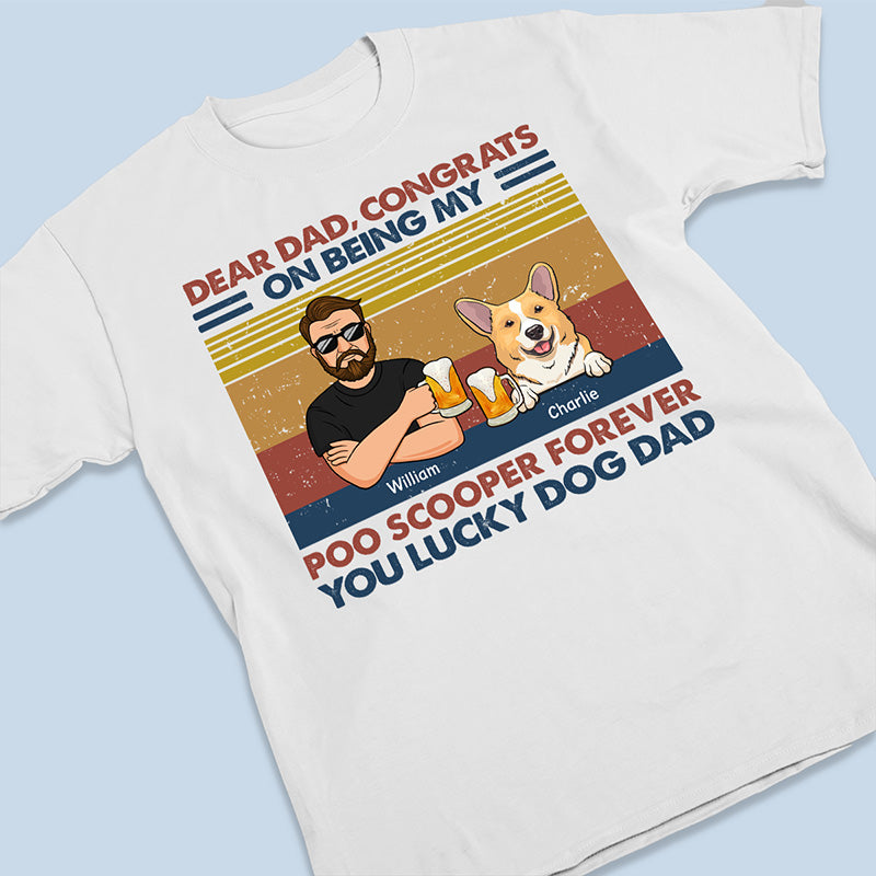 Félicitations pour être mon ramasseur de crottes pour toujours ! T-shirt unisexe personnalisé, sweat à capuche et sweat-shirt pour chien ! Cadeau pour les propriétaires et les amoureux des animaux.