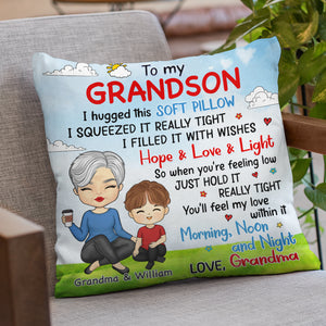Je l'ai rempli de vœux - Oreiller personnalisé pour la famille - Cadeau d'anniversaire de grand-mère