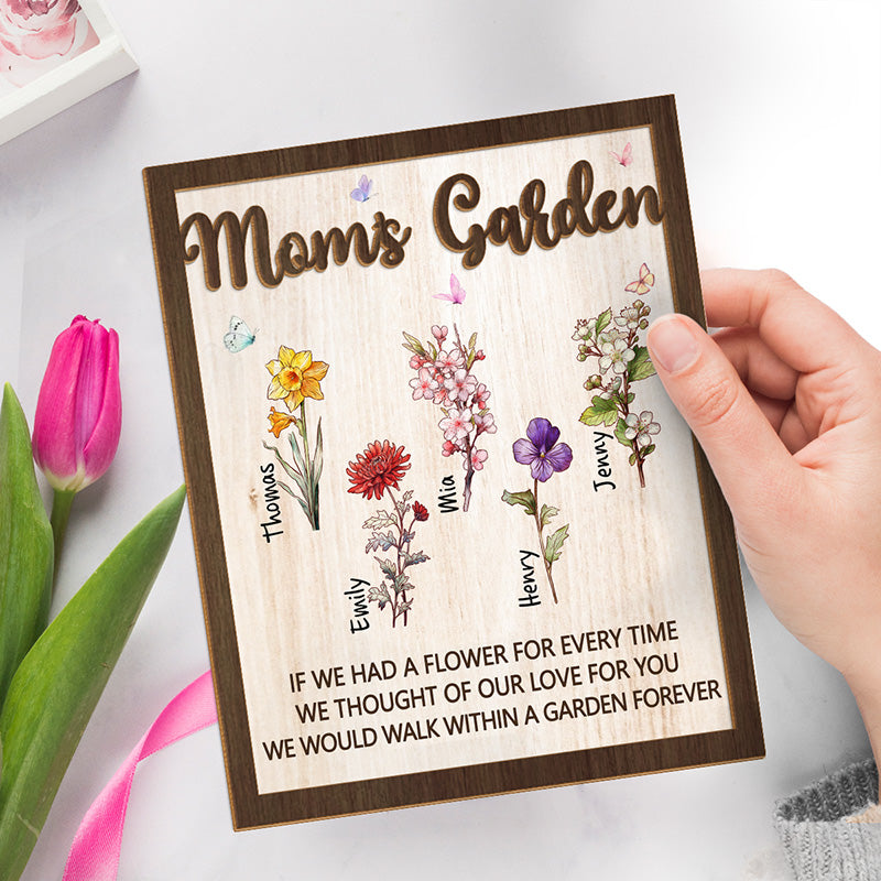 J'ai pensé à mon amour pour toi - Plaque en bois personnalisée à 2 couches avec support - Cadeau de pendaison de crémaillère pour maman, grand-mère