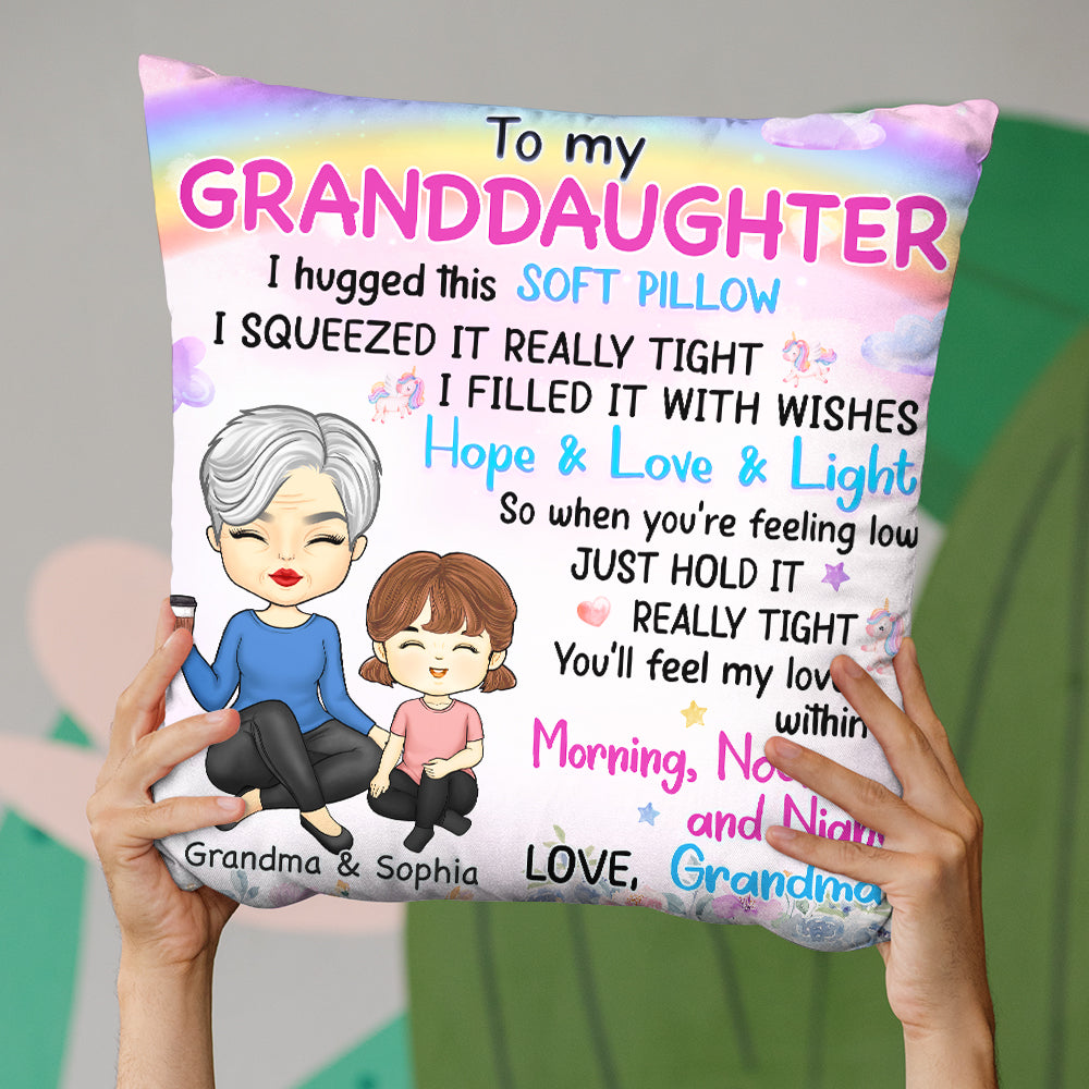 Je l'ai rempli de vœux - Oreiller personnalisé pour la famille - Cadeau d'anniversaire de grand-mère