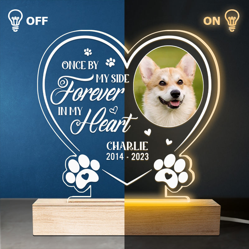 Photo personnalisée « Vos ailes étaient prêtes, mais nos cœurs ne l'étaient pas » – Lumière LED 3D personnalisée en forme de cœur – Cadeau de condoléances, cadeau pour propriétaires d'animaux, amoureux des animaux