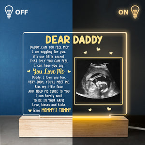 Photo personnalisée très bientôt, tu me rencontreras - Lumière LED 3D rectangulaire personnalisée en famille - Cadeau de fête prénatale, cadeau pour premier papa