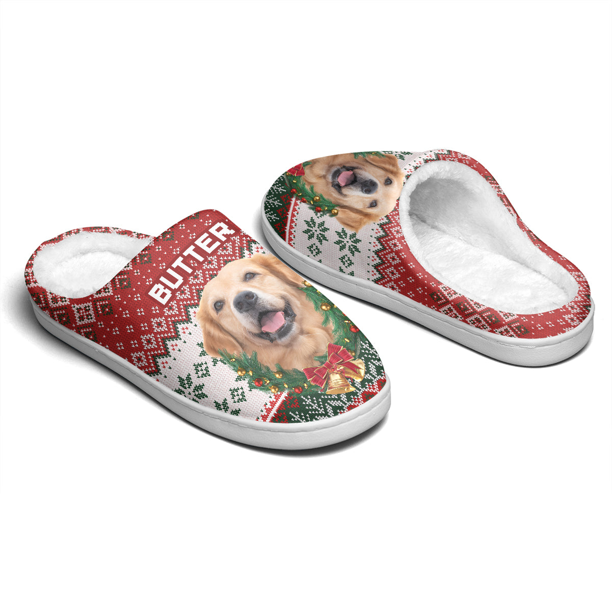 Chaussons personnalisés pour chiens et chats avec photo de l'assistant du Père Noël - Cadeau de Noël pour propriétaires et amoureux des animaux
