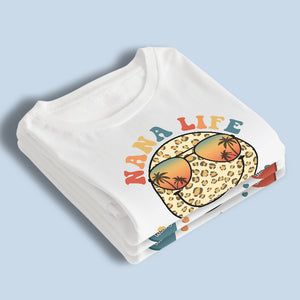 T-shirt, sweat à capuche et sweat-shirt unisexe personnalisé « Grandma Life Smiley Face » - Cadeau d'anniversaire pour maman et grand-mère