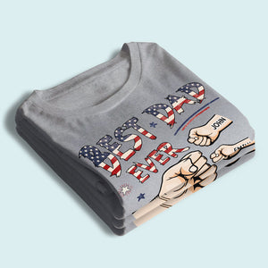 Meilleur papa de tous les temps - T-shirt patriotique unisexe personnalisé pour la famille, sweat à capuche, sweat-shirt - Fête des pères, Jour de l'Indépendance, 4 juillet, cadeau d'anniversaire pour papa