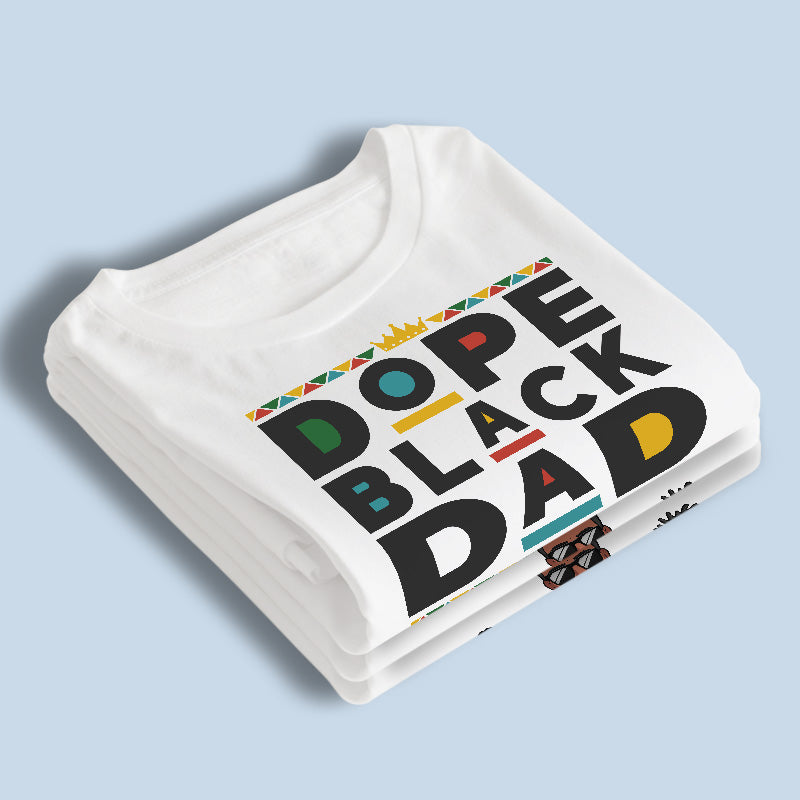 Le papa noir et ses enfants - T-shirt unisexe personnalisé pour la famille, sweat à capuche, sweat-shirt - Cadeau de fête des pères, d'anniversaire pour papa