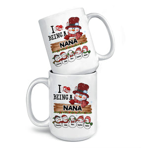 Heureux d'être appelé grand-mère - Tasse personnalisée familiale - Cadeau de Noël pour grand-mère