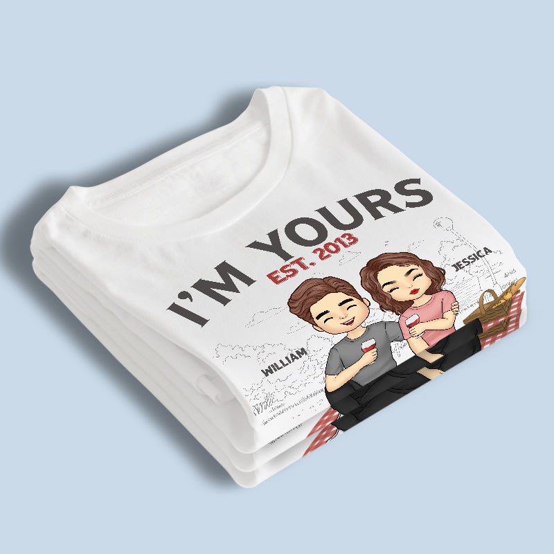 Je suis à toi depuis - T-shirt unisexe personnalisé pour couple, sweat à capuche, cadeau pour mari et femme, anniversaire