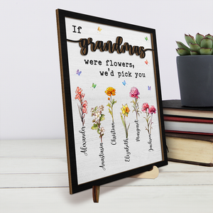 L'amour d'une mère est comme une fleur, il ne se fane jamais - Plaque en bois personnalisée à 2 couches avec support - Cadeau de fête des mères, de pendaison de crémaillère pour maman, grand-mère