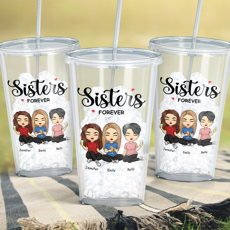 Nous sommes des âmes sœurs - Gobelet en acrylique transparent personnalisé Bestie - Cadeau pour meilleures amies, meilleures amies, sœurs