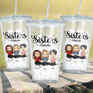 Nous sommes des âmes sœurs - Gobelet en acrylique transparent personnalisé Bestie - Cadeau pour meilleures amies, meilleures amies, sœurs