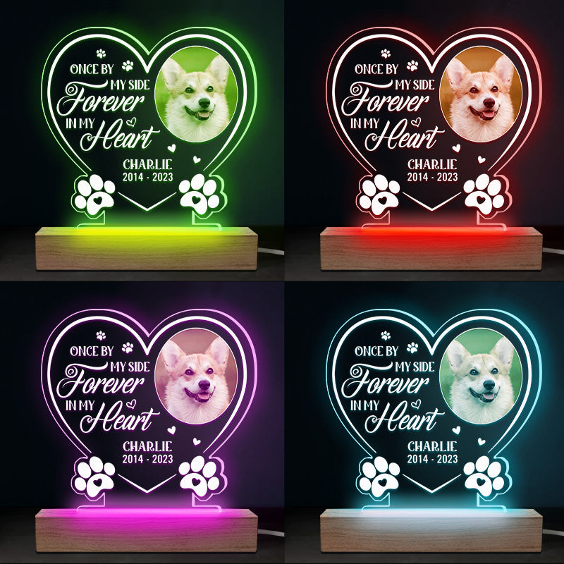 Photo personnalisée « Vos ailes étaient prêtes, mais nos cœurs ne l'étaient pas » – Lumière LED 3D personnalisée en forme de cœur – Cadeau de condoléances, cadeau pour propriétaires d'animaux, amoureux des animaux